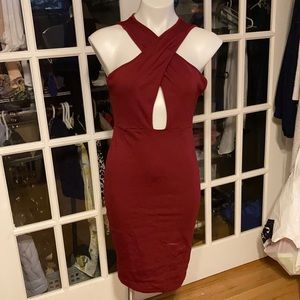 Maroon keyhole dress
